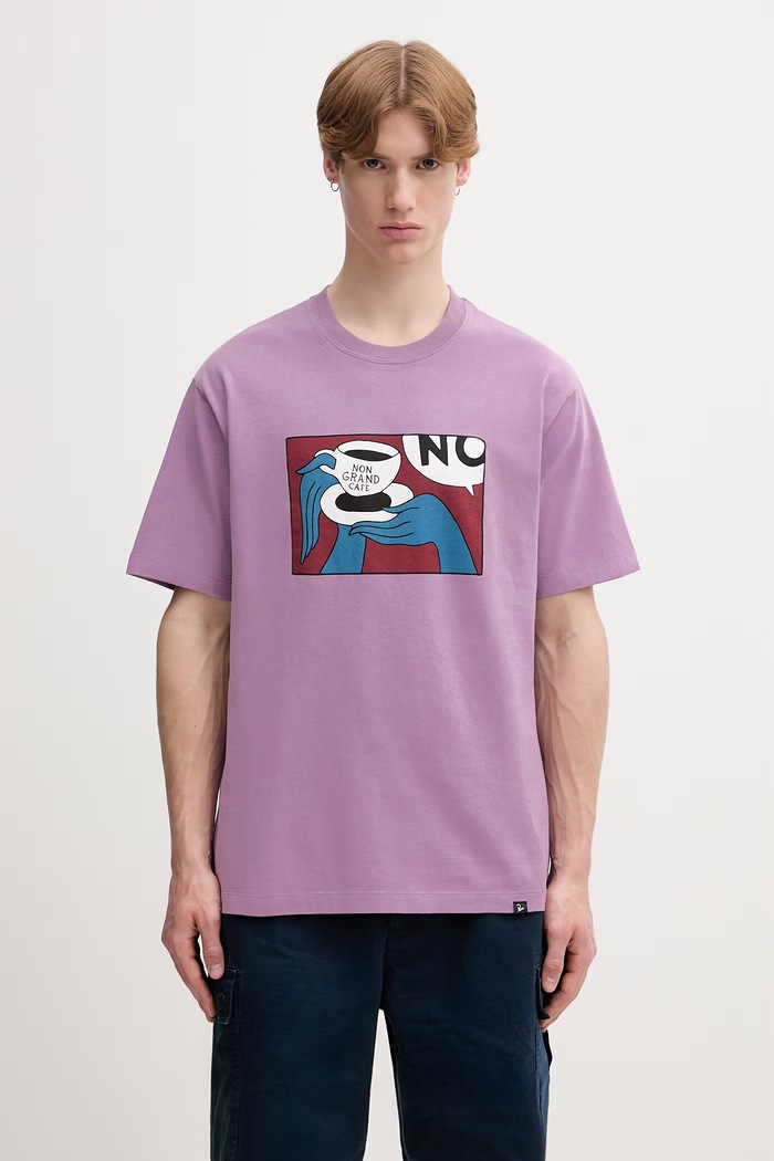 Odzież by Parra Not you T-shirt bawełniany damski 55350 fioletowy