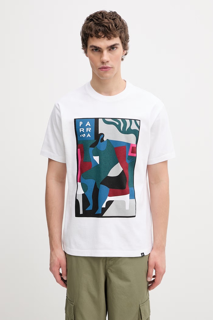 by Parra Leaving now t-shirt βαμβακερό ανδρικό λευκό 55355