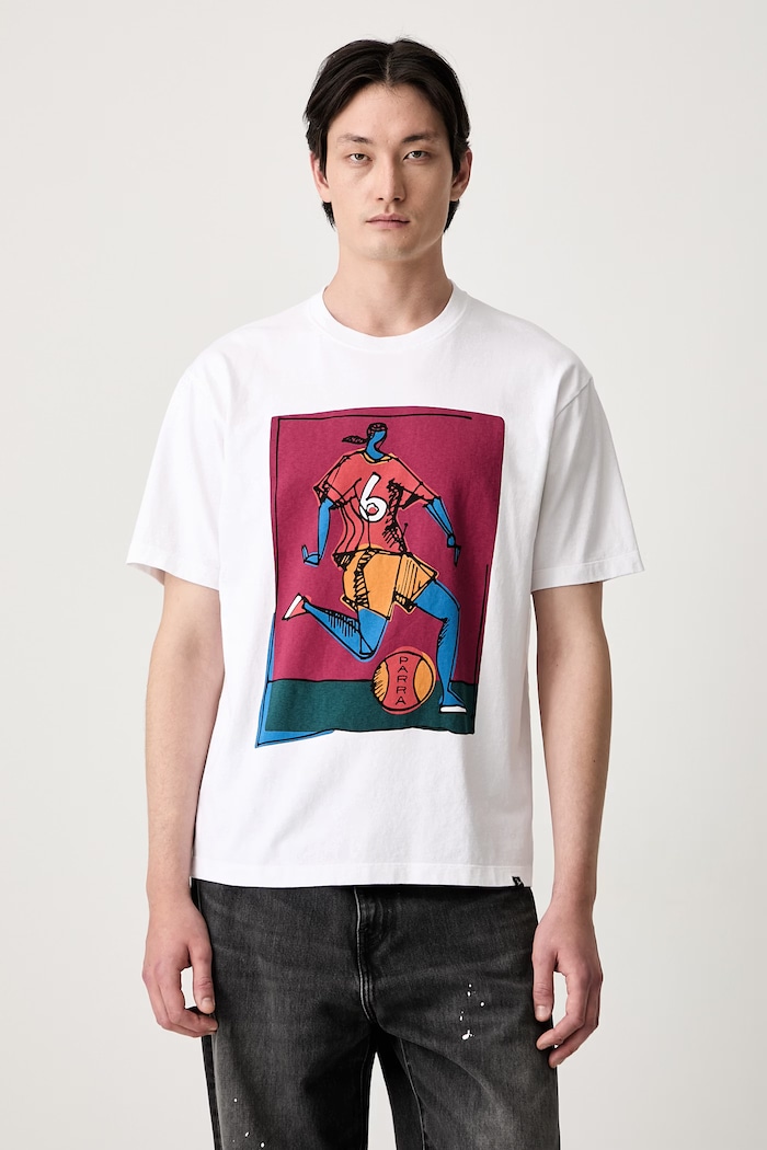 By Parra Kicked around T-shirt bawełniany męski biały 55455
