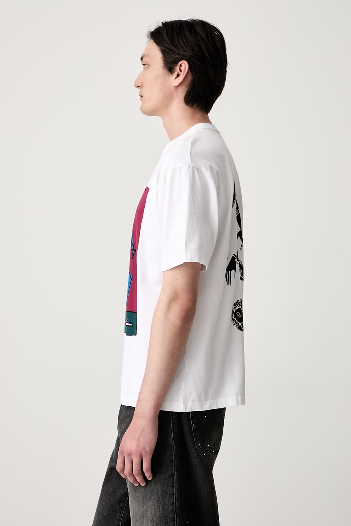 By Parra Kicked around T-shirt bawełniany męski 55455 biały SS26