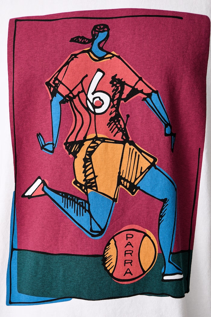 By Parra Kicked around T-shirt bawełniany męski 55455 biały