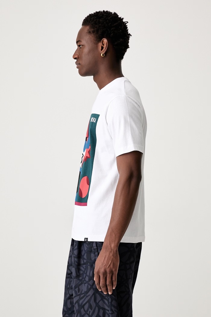 by Parra Baseketball T-shirt męski bawełniany 55465 biały SS26