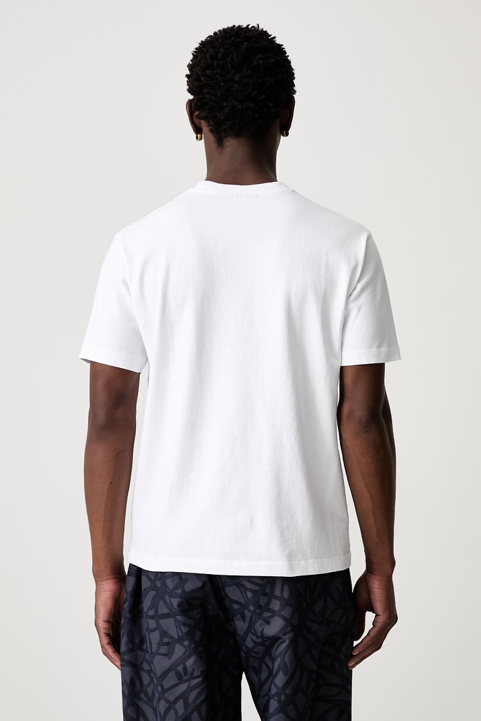 Odzież by Parra Baseketball T-shirt męski bawełniany 55465 biały