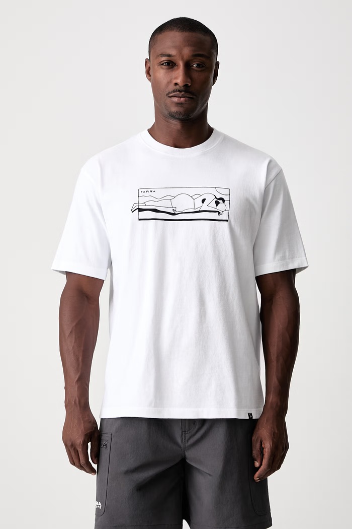 by Parra Vertical thoughts T-shirt bawełniany męski biały 55550.White