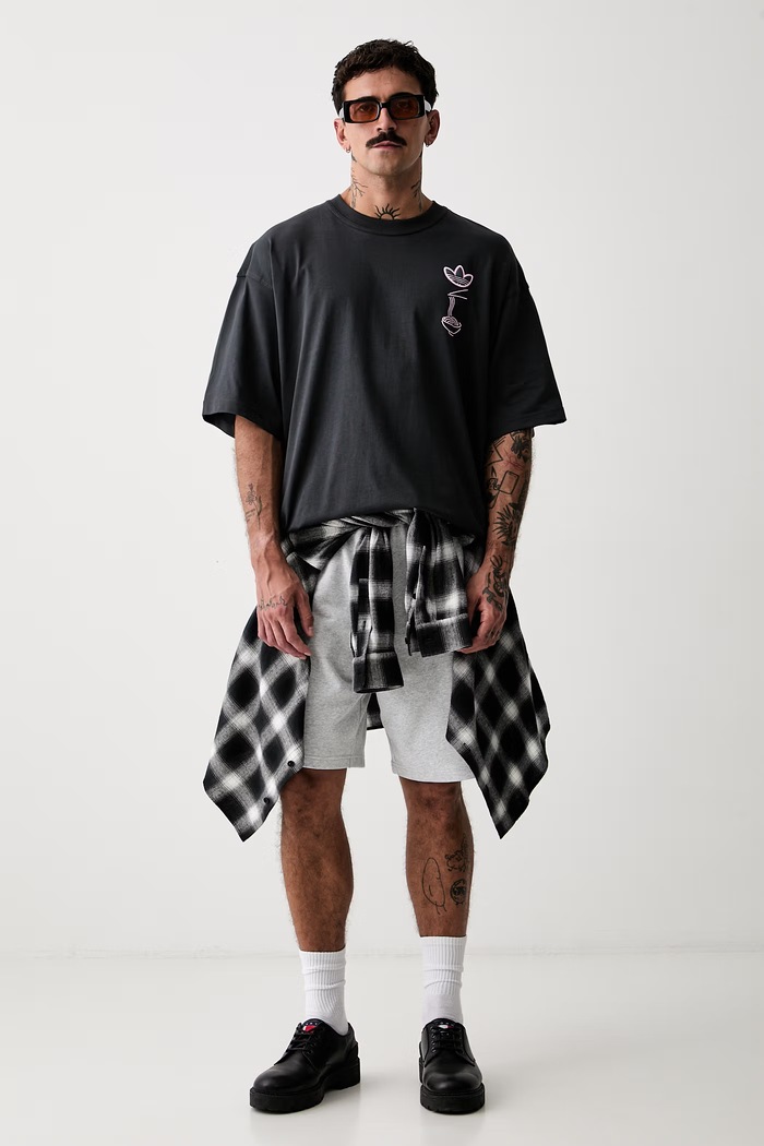adidas Originals T-shirt męski bawełniany Soba LE6033 szary SS26