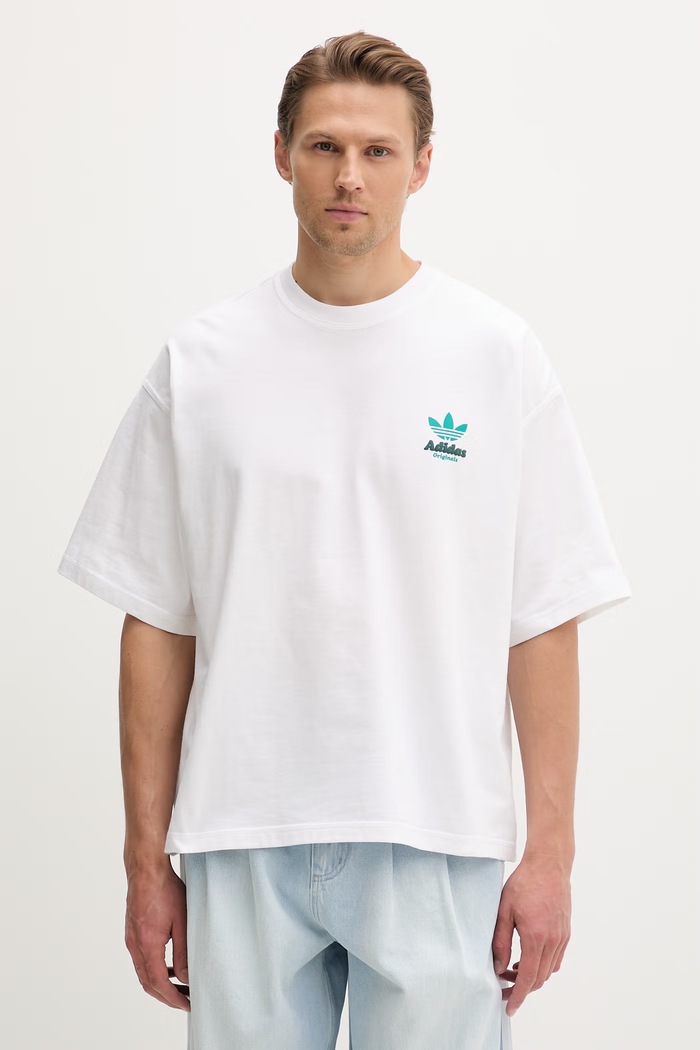 Oblečenie adidas Originals tričko pánske bavlnené Veggie LE6042 biela