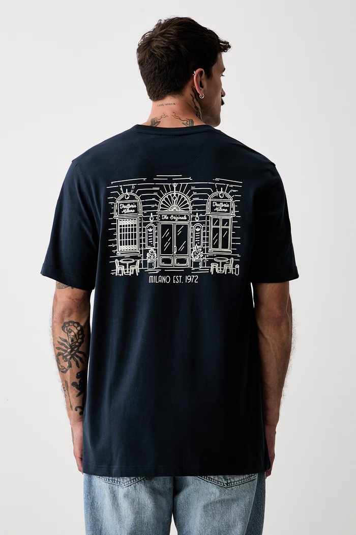 adidas Originals T-shirt męski bawełniany granatowy LE6045