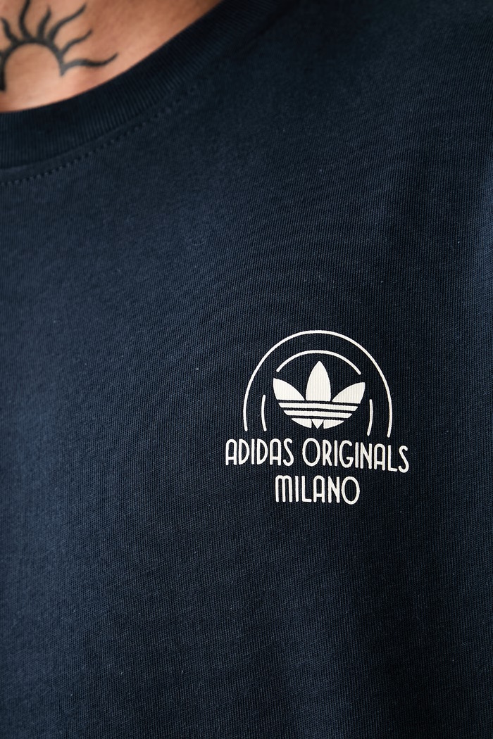 adidas Originals T-shirt męski bawełniany LE6045 granatowy