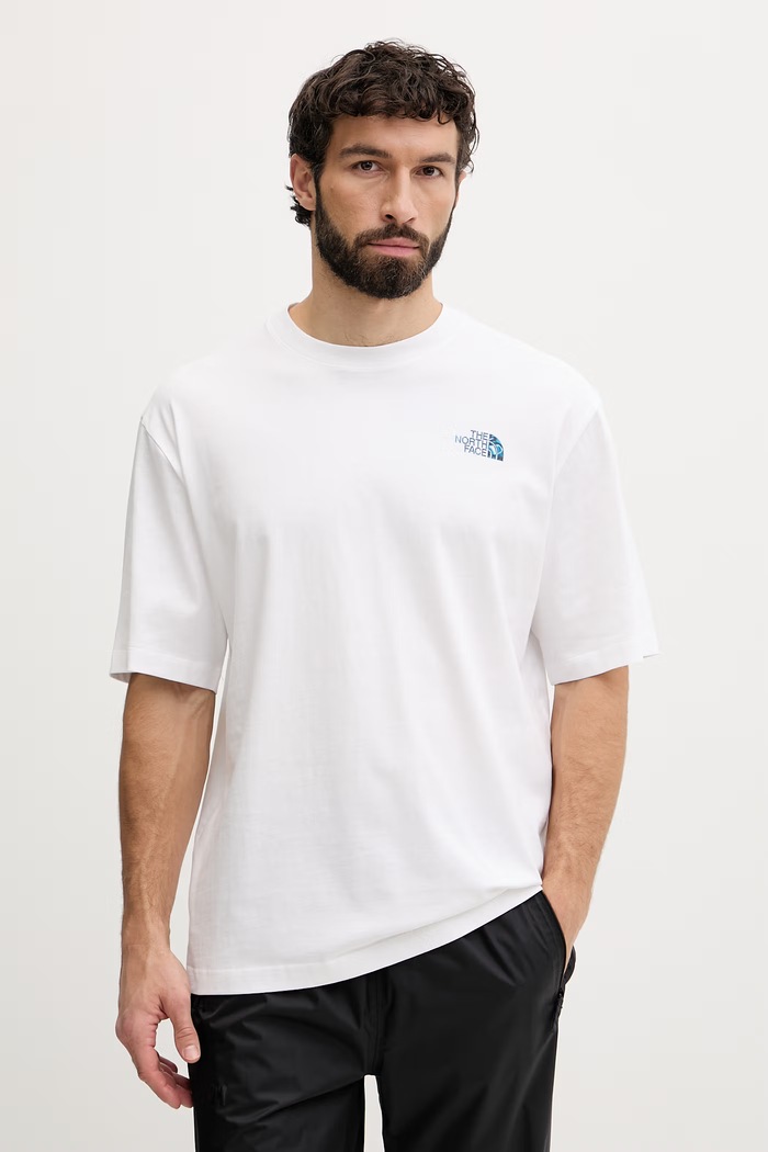 Ρούχα The North Face T-shirt ανδρικό βαμβακερό Liquid NF0A8G9WFN41 λευκό