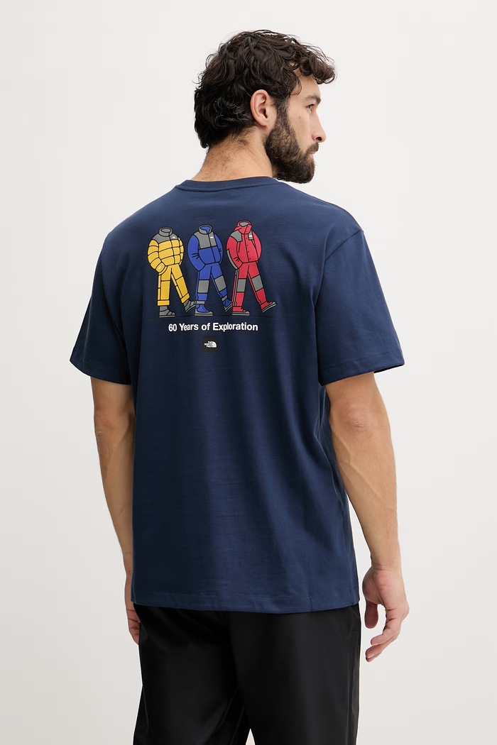 The North Face pánske bavlnené tričko CELEBRATION tmavomodrá NF0A8GAR8K21
