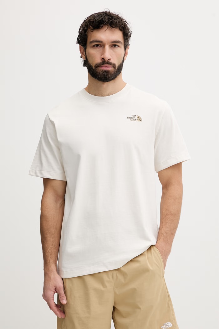 Oblečenie Pánske bavlnené tričko The North Face SNACK RELAXED NF0A8GB4QLI1 béžová
