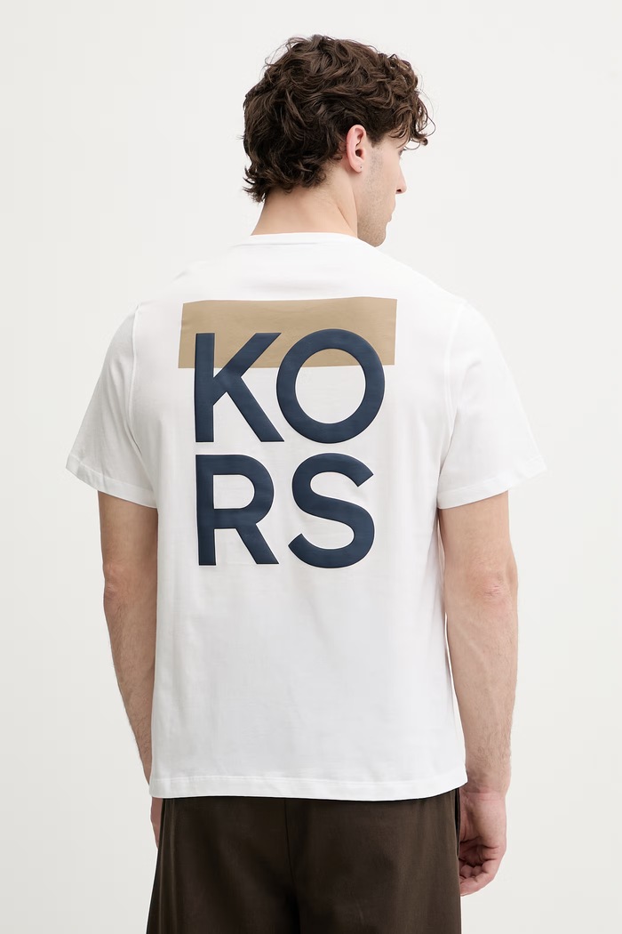 Michael Kors T-shirt męski bawełniany biały CS652ZCFV4