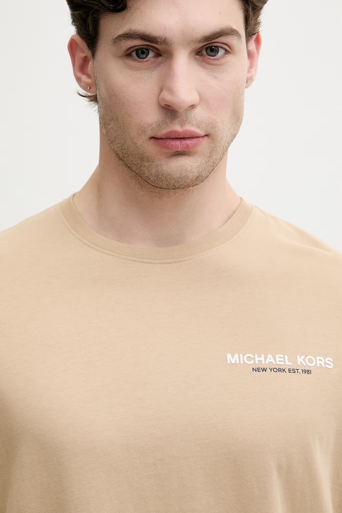 Michael Kors tričko pánske bavlnené béžová CS652ZCFV4