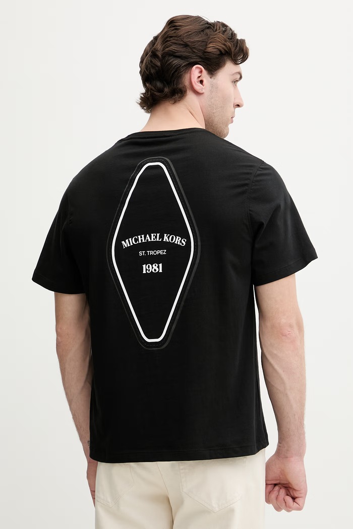 Michael Kors T-shirt męski bawełniany czarny CS652ZHFV4