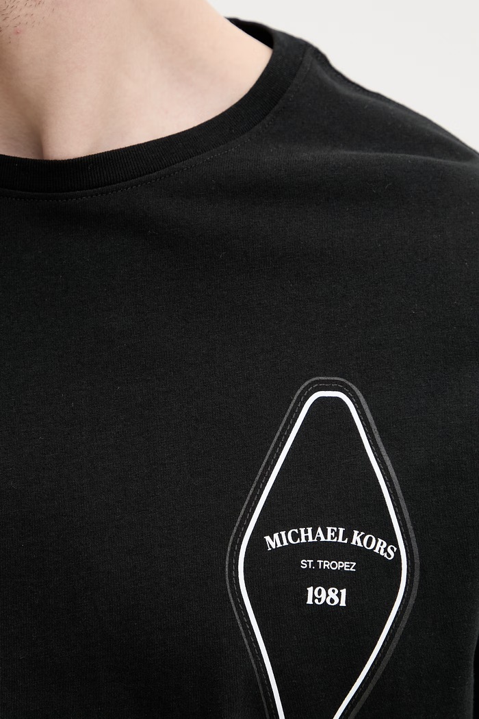 Michael Kors T-shirt męski bawełniany CS652ZHFV4 czarny