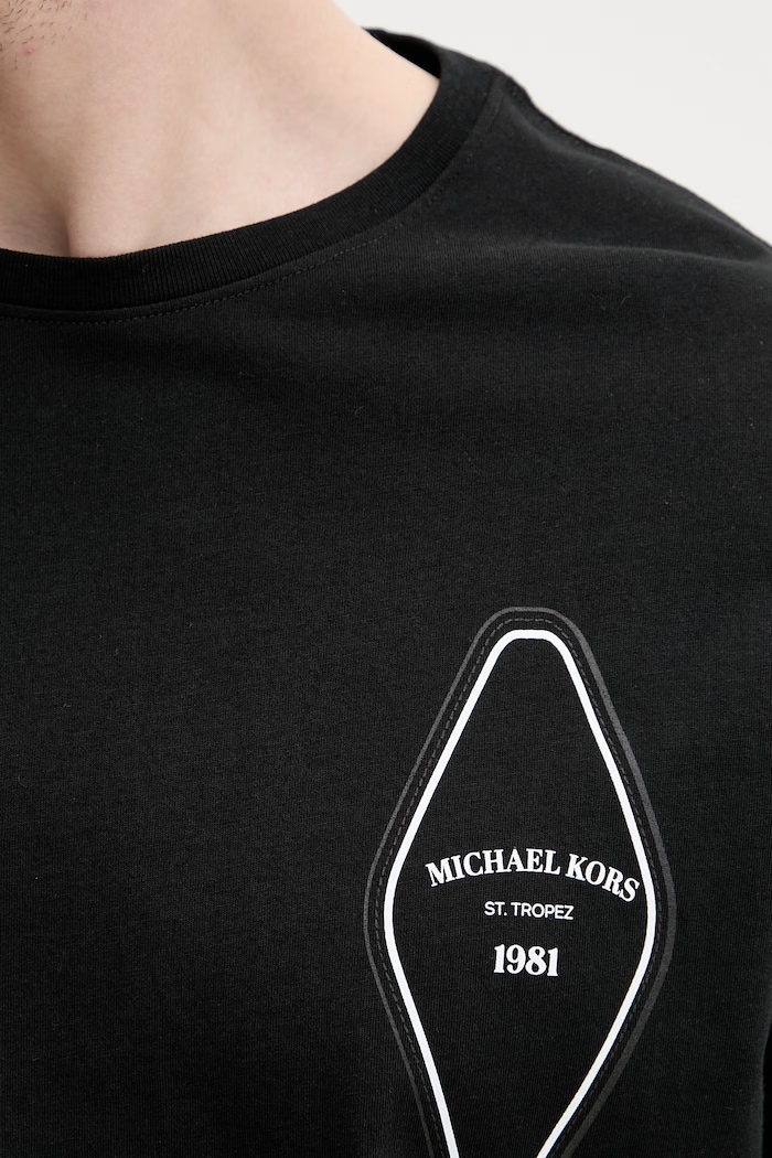 Michael Kors T-shirt męski bawełniany CS652ZHFV4 czarny