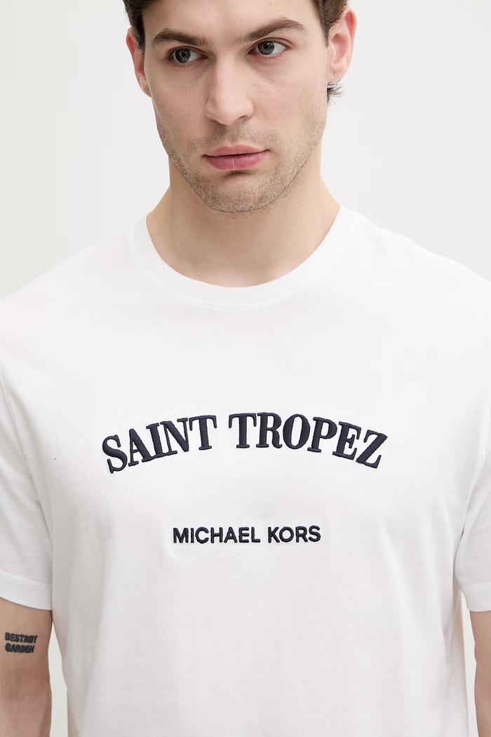 Michael Kors tricou pentru bărbați, din bumbac alb CS652XSFV4