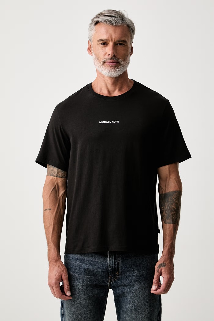 Michael Kors T-shirt męski bawełniany czarny CS652XNFV4