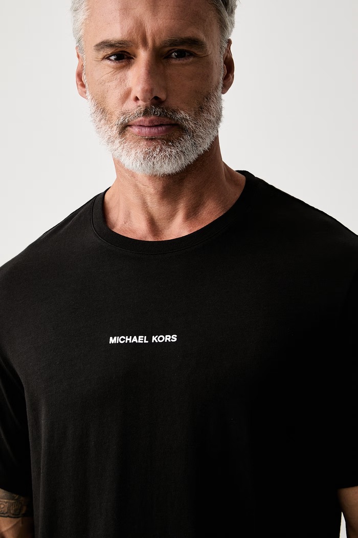 Michael Kors T-shirt męski bawełniany czarny CS652XNFV4