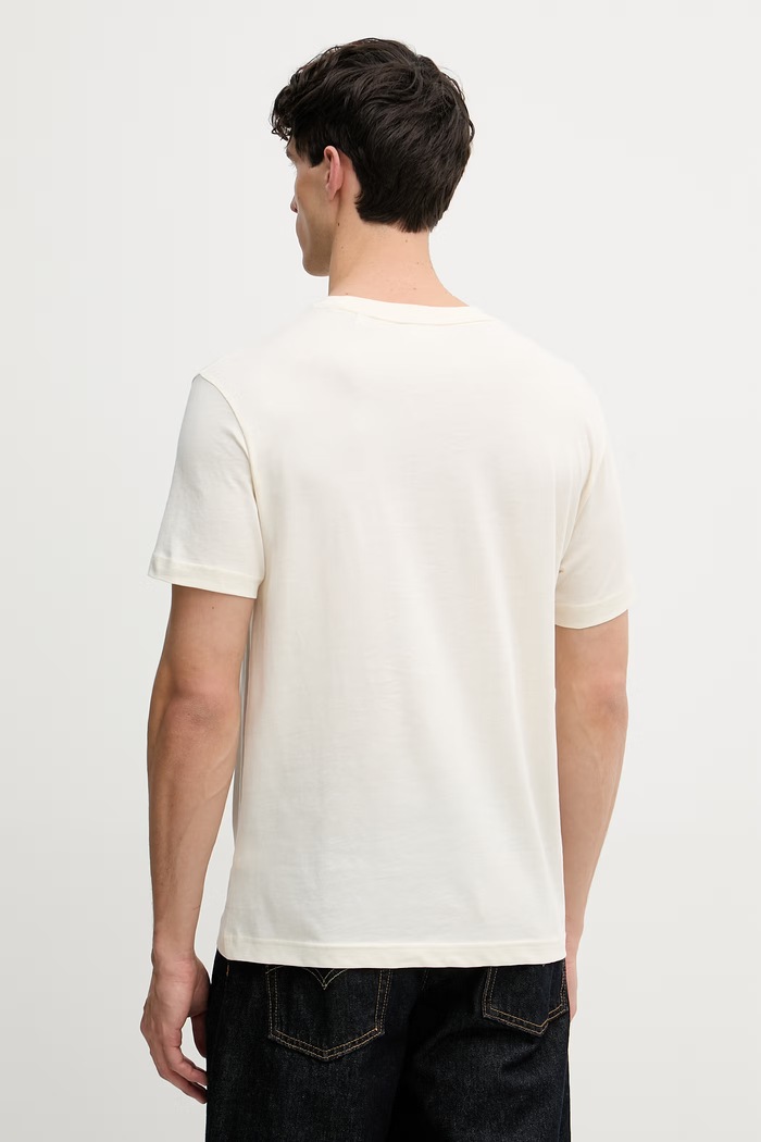 Ρούχα Gant T-shirt ανδρικό βαμβακερό 2003403 μπεζ