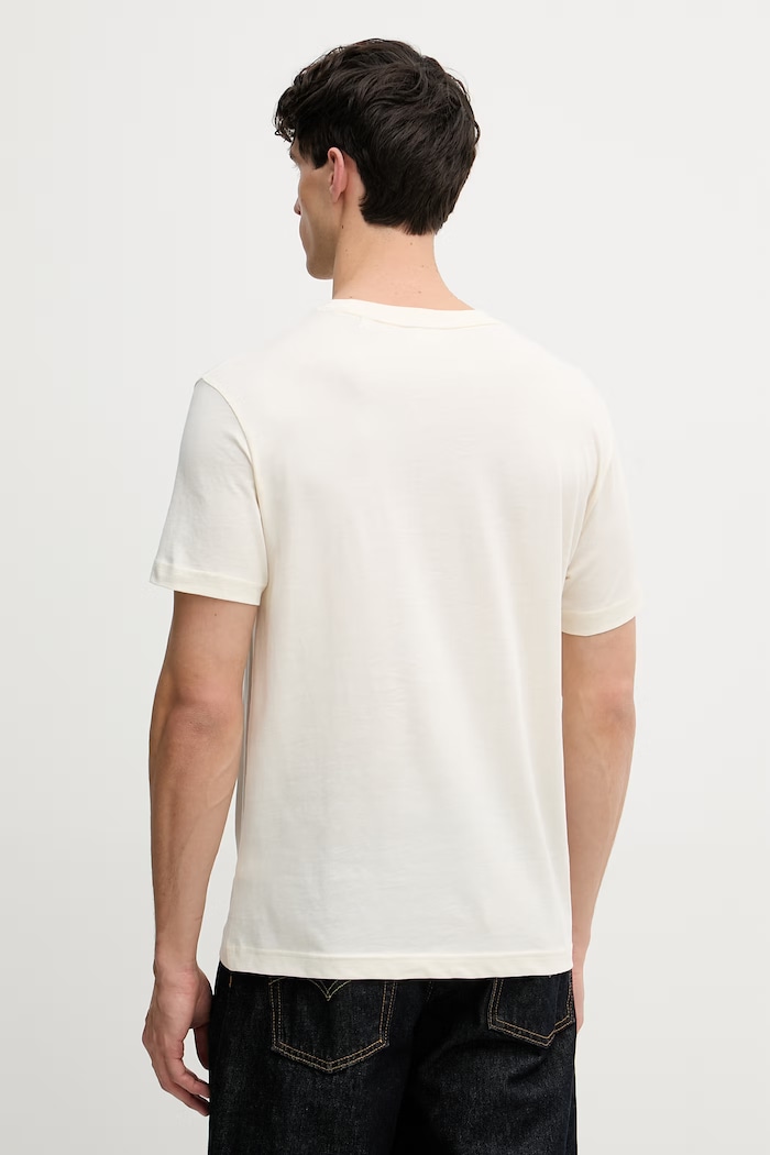 Ρούχα Gant T-shirt ανδρικό βαμβακερό 2003403 μπεζ