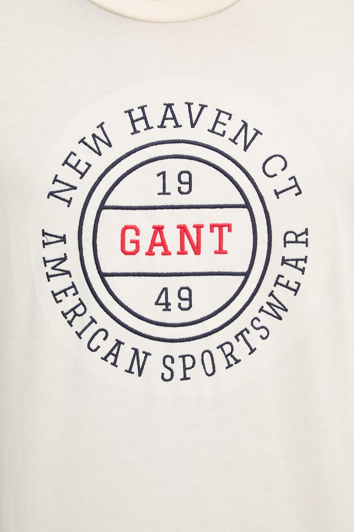 Gant T-shirt ανδρικό βαμβακερό 2003403 μπεζ