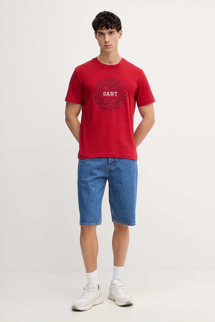 Gant T-shirt Ανδρικό βαμβακερό 2003403 κόκκινο SS26
