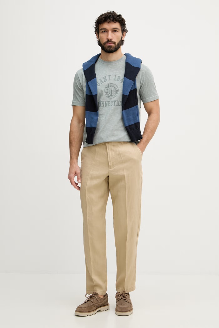 Gant tricou pentru bărbați, din bumbac 2003410 turcoaz SS26
