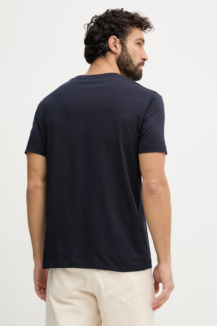 Ρούχα Gant t-shirt ανδρικό βαμβακερό 2003411 σκούρο μπλε