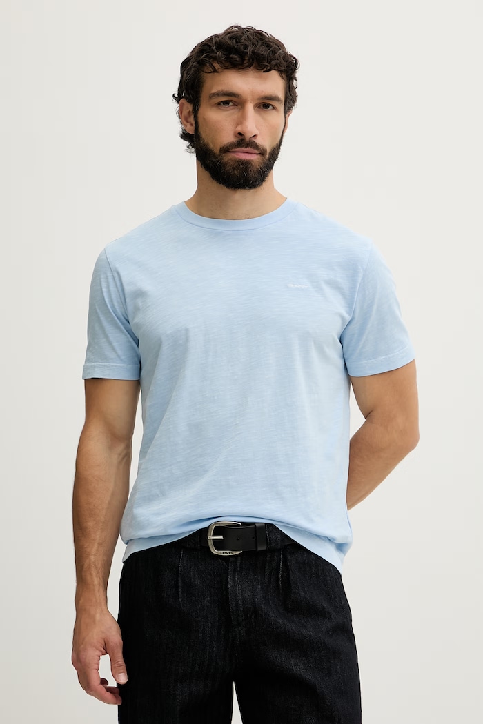 Gant t-shirt basic męski bawełniany niebieski 2003419