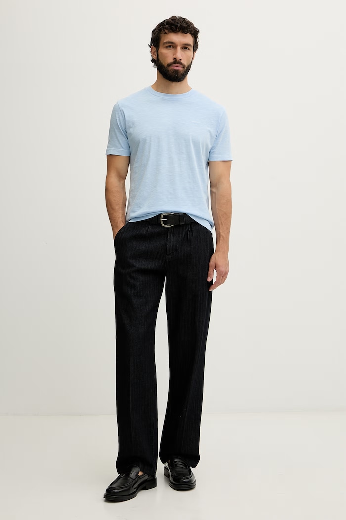 Gant t-shirt basic męski bawełniany 2003419 niebieski SS26