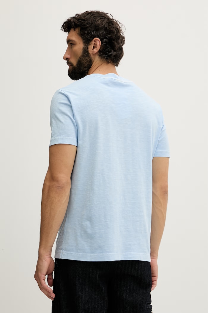 Odzież Gant t-shirt basic męski bawełniany 2003419 niebieski