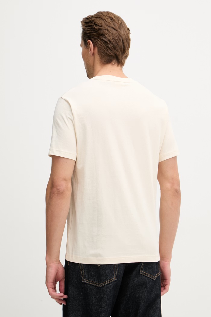 Ρούχα Gant t-shirt ανδρικό βαμβακερό 2003425 μπεζ