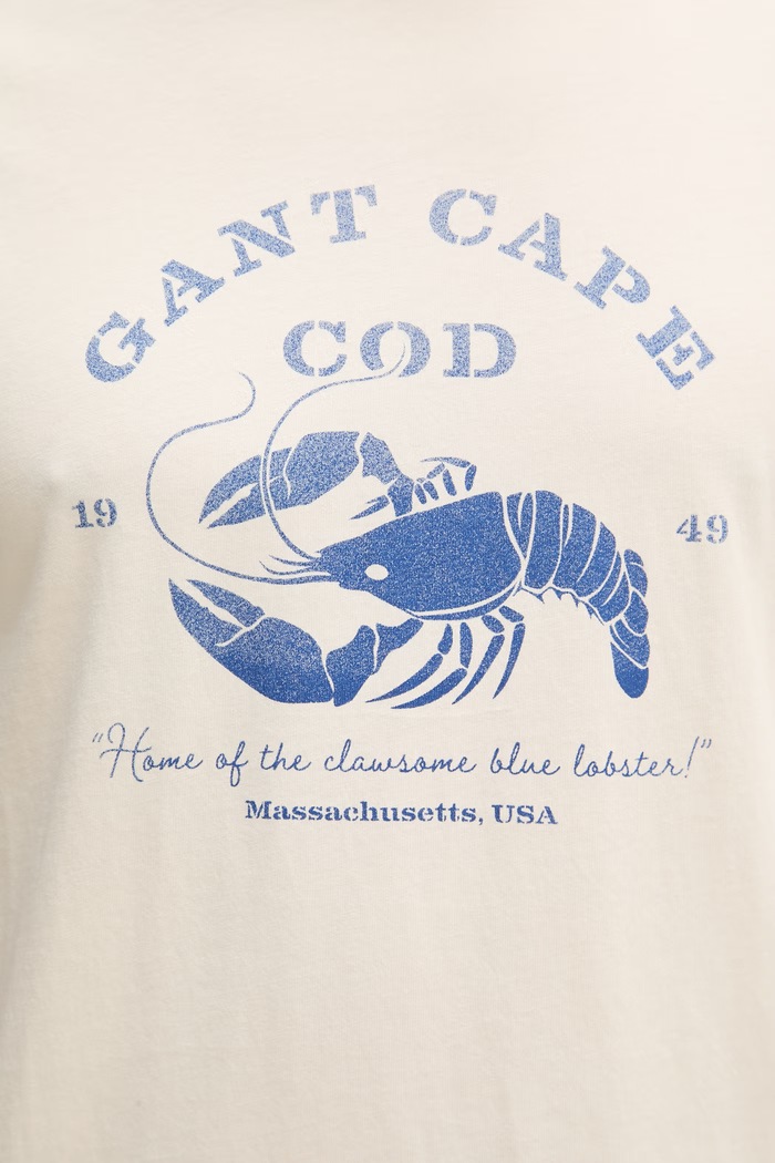 Gant t-shirt ανδρικό βαμβακερό 2003425 μπεζ