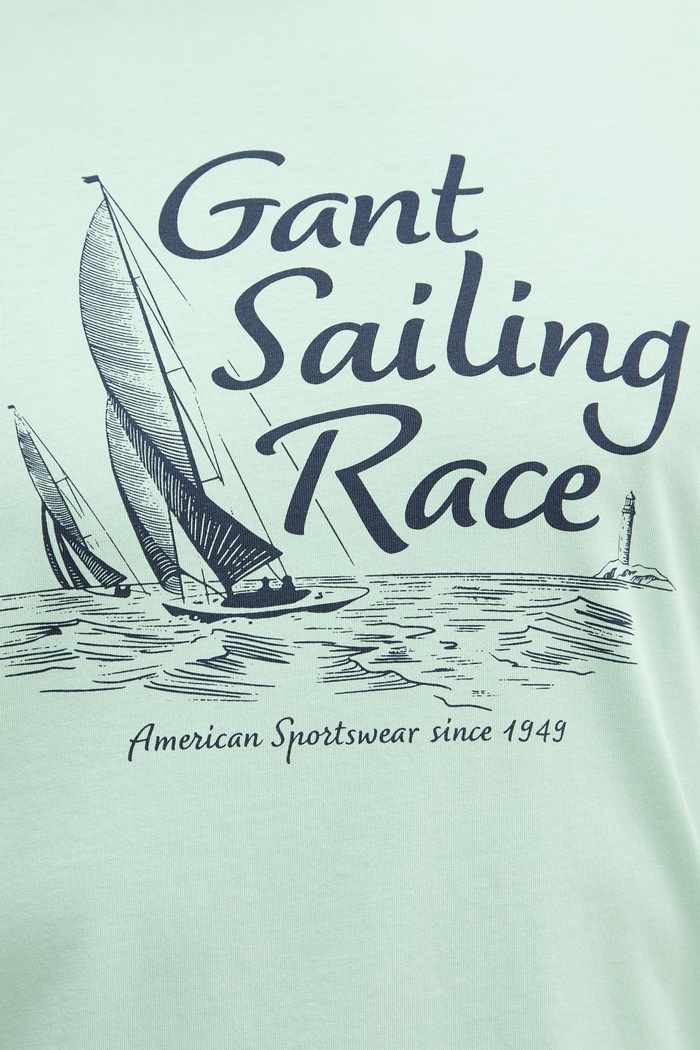 Gant t-shirt ανδρικό βαμβακερό 2003425 πράσινο