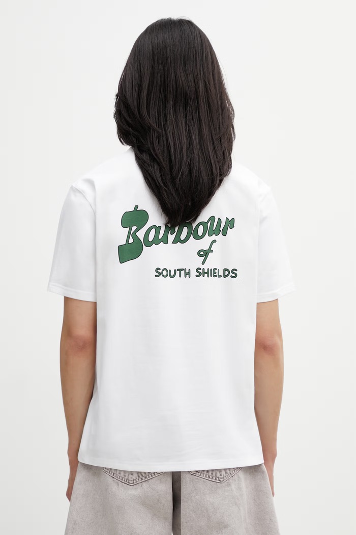 Barbour MTS1569WH11 T-shirt męski bawełniany biały MTS1569WH11