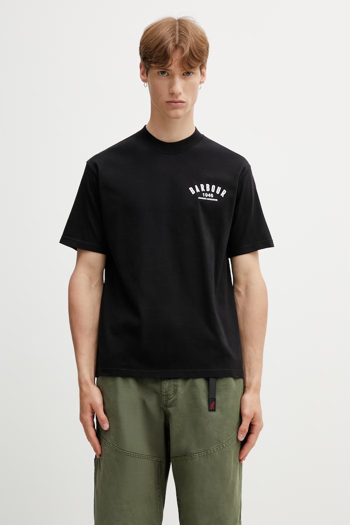 Barbour MTS1574BK31 tričko bavlněné pánské černá MTS1574BK31