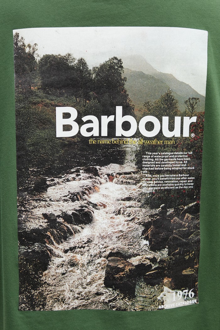 Barbour MTS1577GN18 тениска от памук мъжка зелен MTS1577GN18