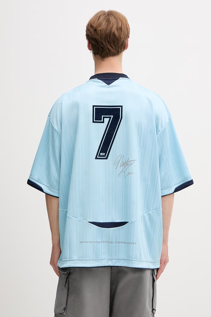 Дрехи Martine Rose Football тениска мъжка 197JT14523 син
