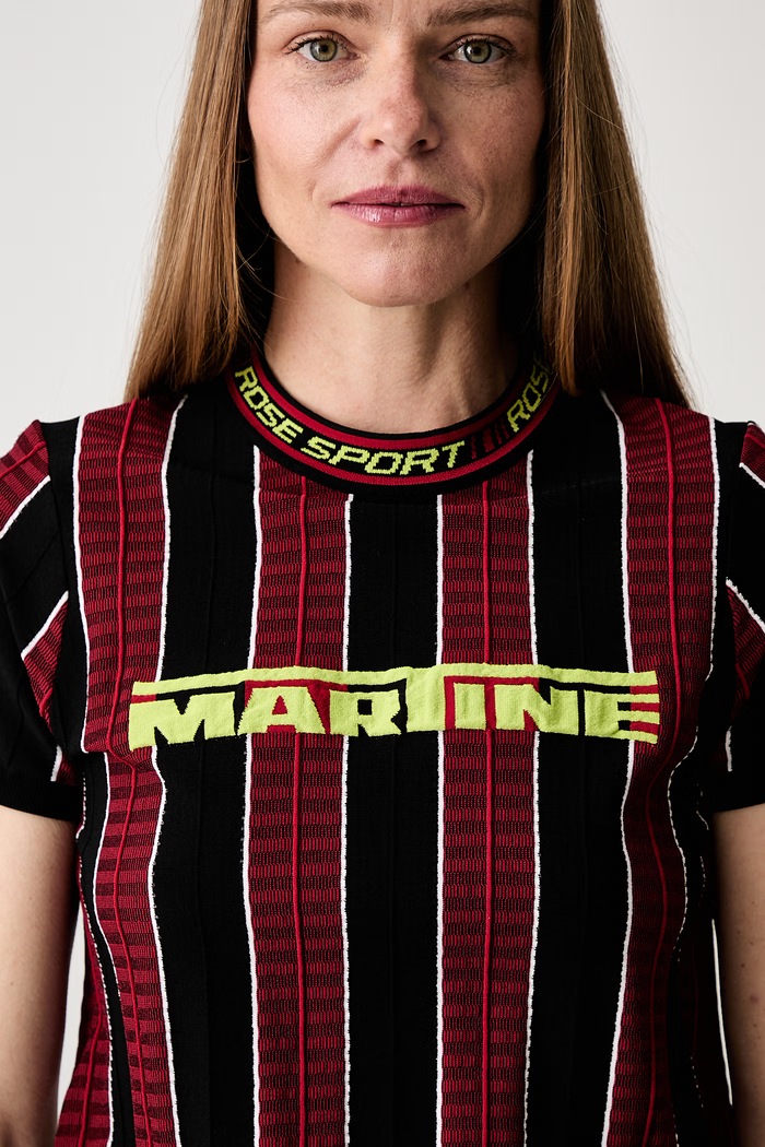 Martine Rose Logo t-shirt con viscosa da donna rosso 959YA12120