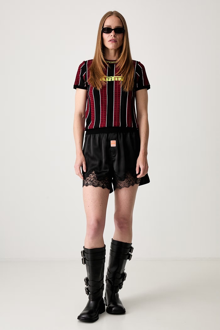 Martine Rose Logo t-shirt con viscosa da donna 959YA12120 rosso