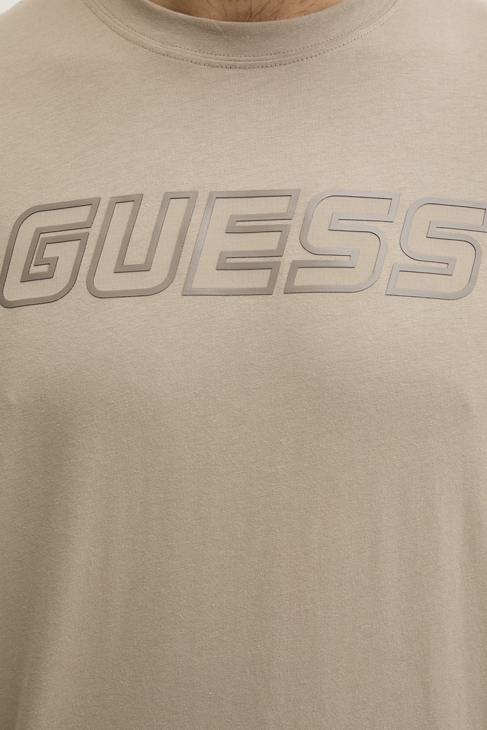 Bombažna kratka majica Guess GUSTAVE Z6GI01.K2835 bež