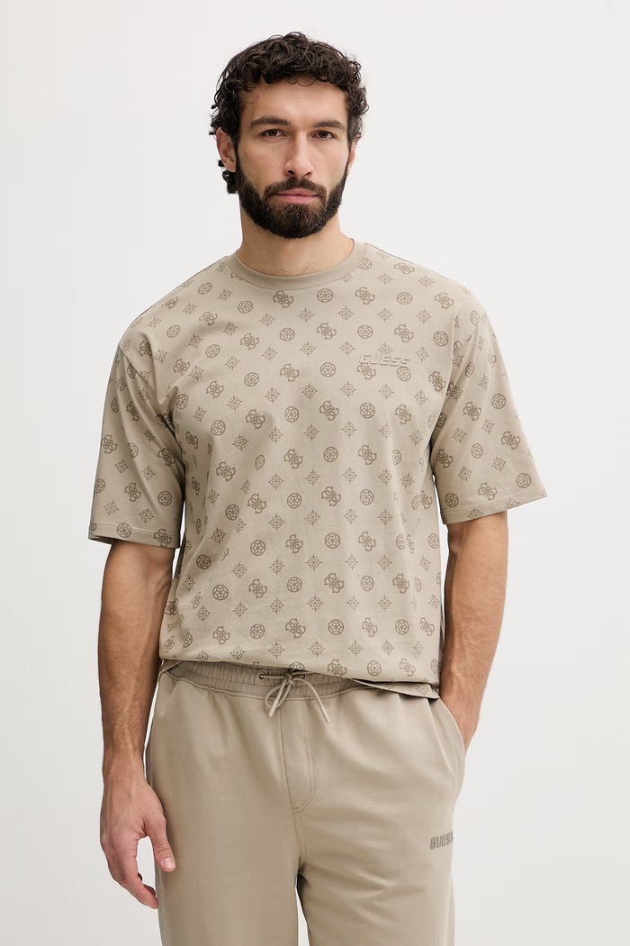 Guess tricou pentru bărbați bumbăcesc OVIDIO verde Z6GI07.K2852