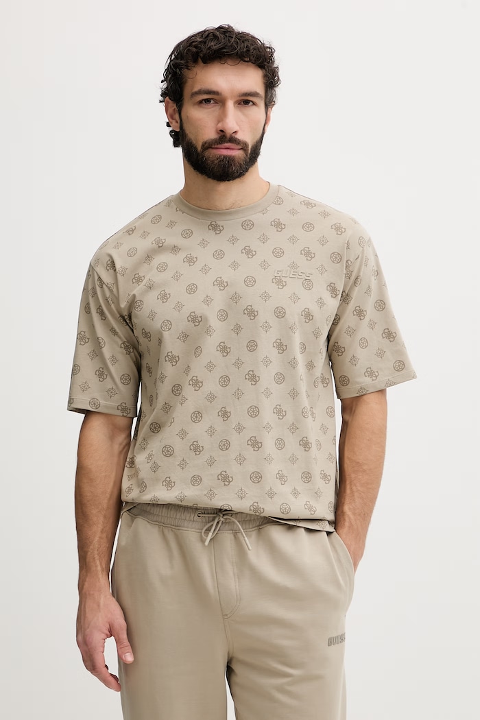 Guess tricou pentru bărbați bumbăcesc OVIDIO verde Z6GI07.K2852