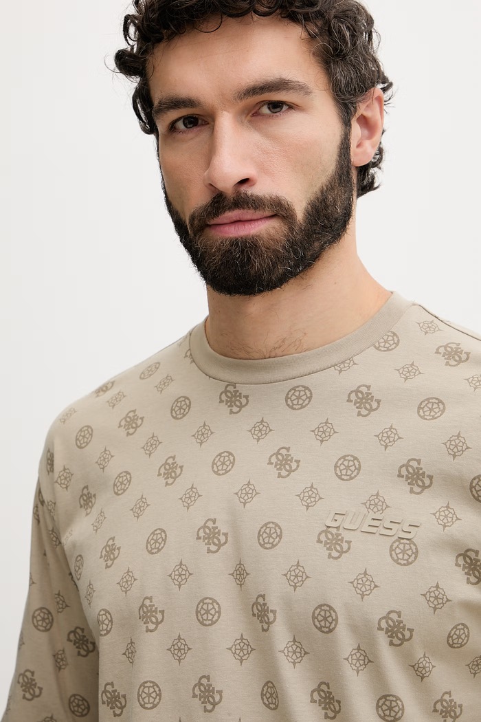 Guess tricou pentru bărbați bumbăcesc OVIDIO verde Z6GI07.K2852