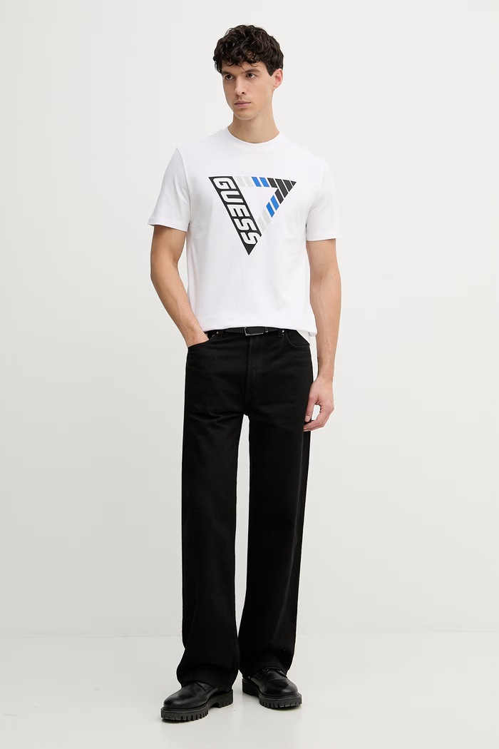 Guess тениска мъжка памучна FOLCO Z6GI09.K2859 бял SS26
