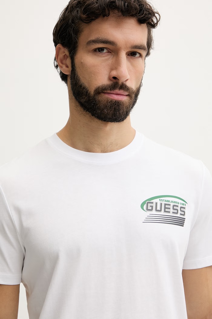 Guess tričko pánske bavlnené LUPO biela Z6GI10.K2860