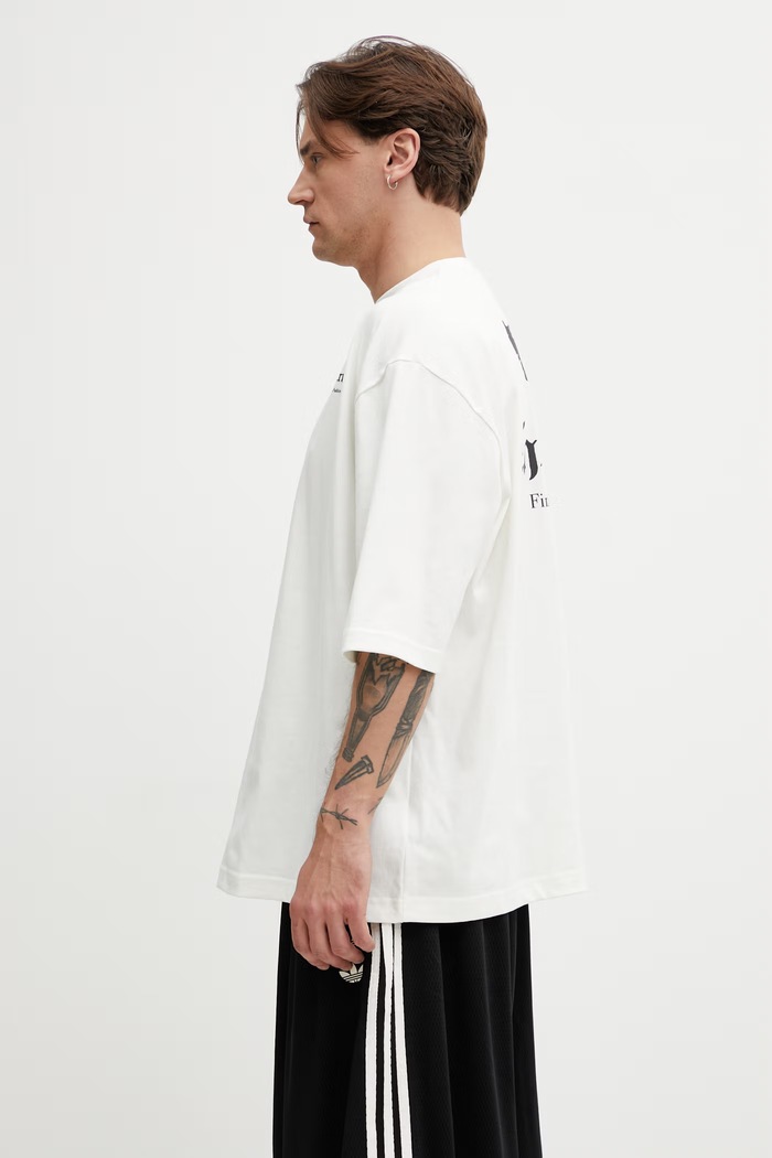 adidas Originals x Willy Chavarria тениска от памук мъжка KR8687 бежов SS26