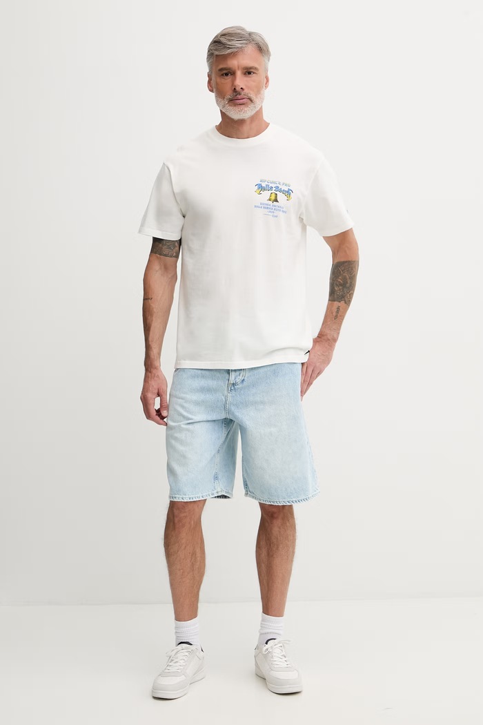 Rip Curl kratka majica moška bombažna BELLS PRO 26 0YGMTE bež SS26