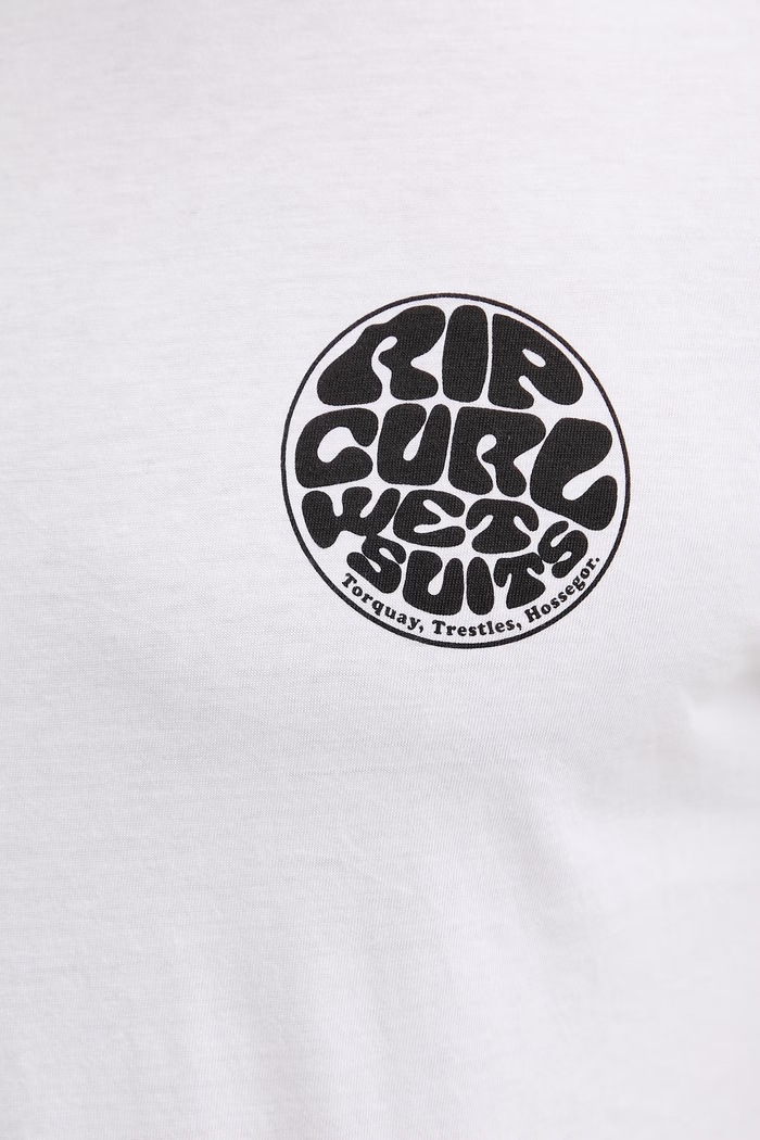 Rip Curl kratka majica moška bombažna WETTIE ICON 10VMTE bela